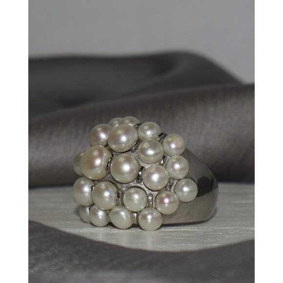 Pearl Ring Dome Fine Rings for sale | eBay Stainless Steel Pearl Dome Ring 11.9G / Sz 5